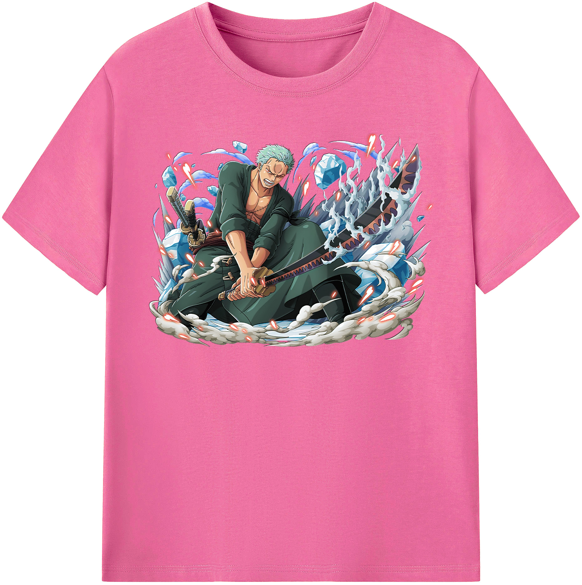ワンピース ロロノア・ゾロ ONE PIECE Roronoa Zoro レディースカジュアルプリントTシャツ（綿100％）